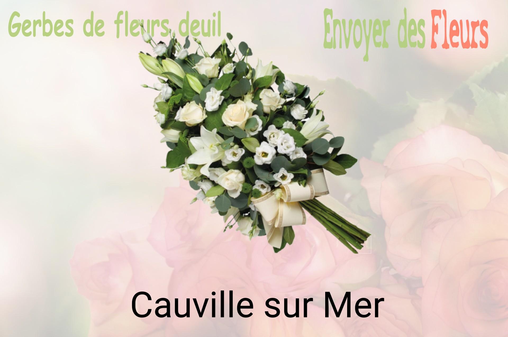 Gerbe de fleurs de deuil livrée à Cauville-sur-Mer